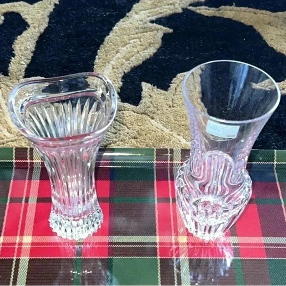 MIKASA CRYSTAL 2 Mini Bud Flower Vases Set of Two